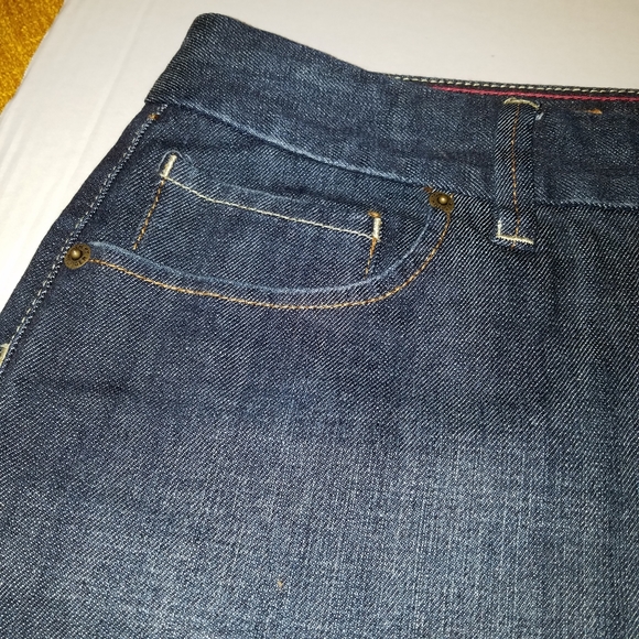 TOMMY HILFIGER denim frayed midi skirt size 16 - Picture 3 of 8